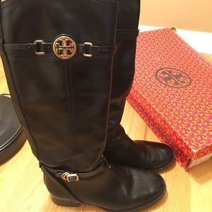 Tory Burch leather black boots